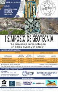 ABRIL 24 – 26  |  I SIMPOSIO DE GEOTECNIA