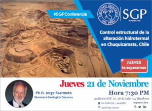 21 NOVIEMBRE | Control estructural de la alteración hidrotermal en Chuquicamata, Chile