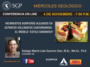 4 NOVIEMBRE – 7:00 pm | HERRAMIENTAS GEOQUÍMICAS PARA LA EXPLORACIÓN DE DEPÓSITOS CUBIERTOS