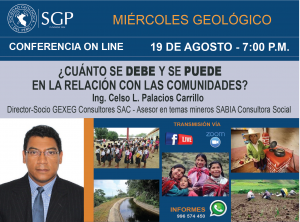 19 AGOSTO  – 7:00 pm | ¿Cuánto se DEBE y se PUEDE en la relación con las comunidades?