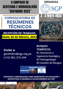 CONVOCATORIA DE RESÚMENES del II SIMPOSIO DE GEOTECNIA E HIDROGEOLOGÍA