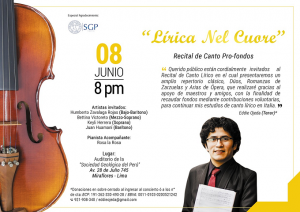 08 JUNIO | Recital de canto Pro-Fondos “Lírica Nel Cuore”