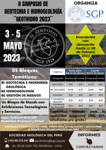 Participa en el II SIMPOSIO DE GEOTECNIA E HIDROGEOLOGÍA – GEOTHIDRO 2023, del 3 al 5 de Mayo de 2023.