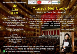 20 JULIO | Recital de canto Pro-Fondos “Lírica Nel Cuore” (2º Recital)